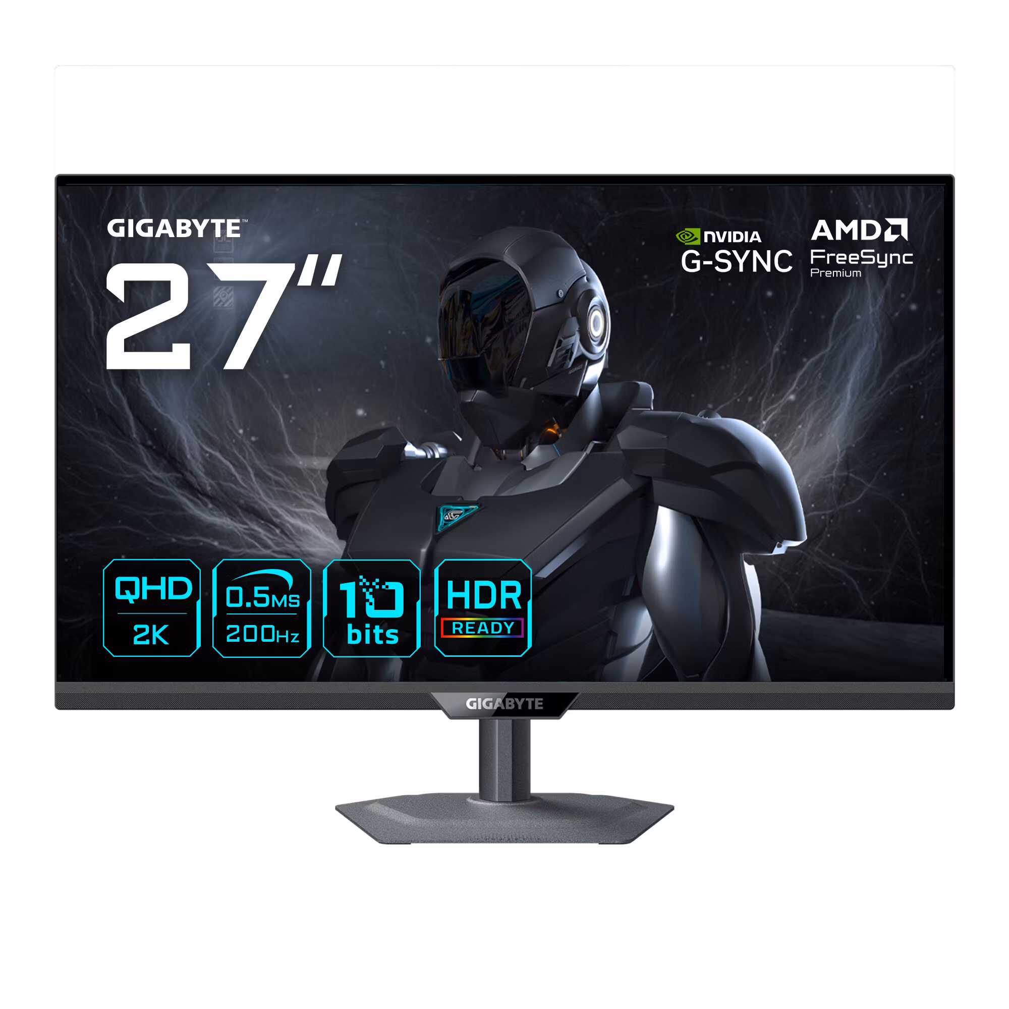 GIGABYTE G27Q20 27” QHD Gaming Monitor - 2560 x 1440, 200Hz, 0,5ms, 350 cd/m², G-Sync Compatible, FreeSync Premium, HDR10, HDMI 2.0, Displayport 1.4