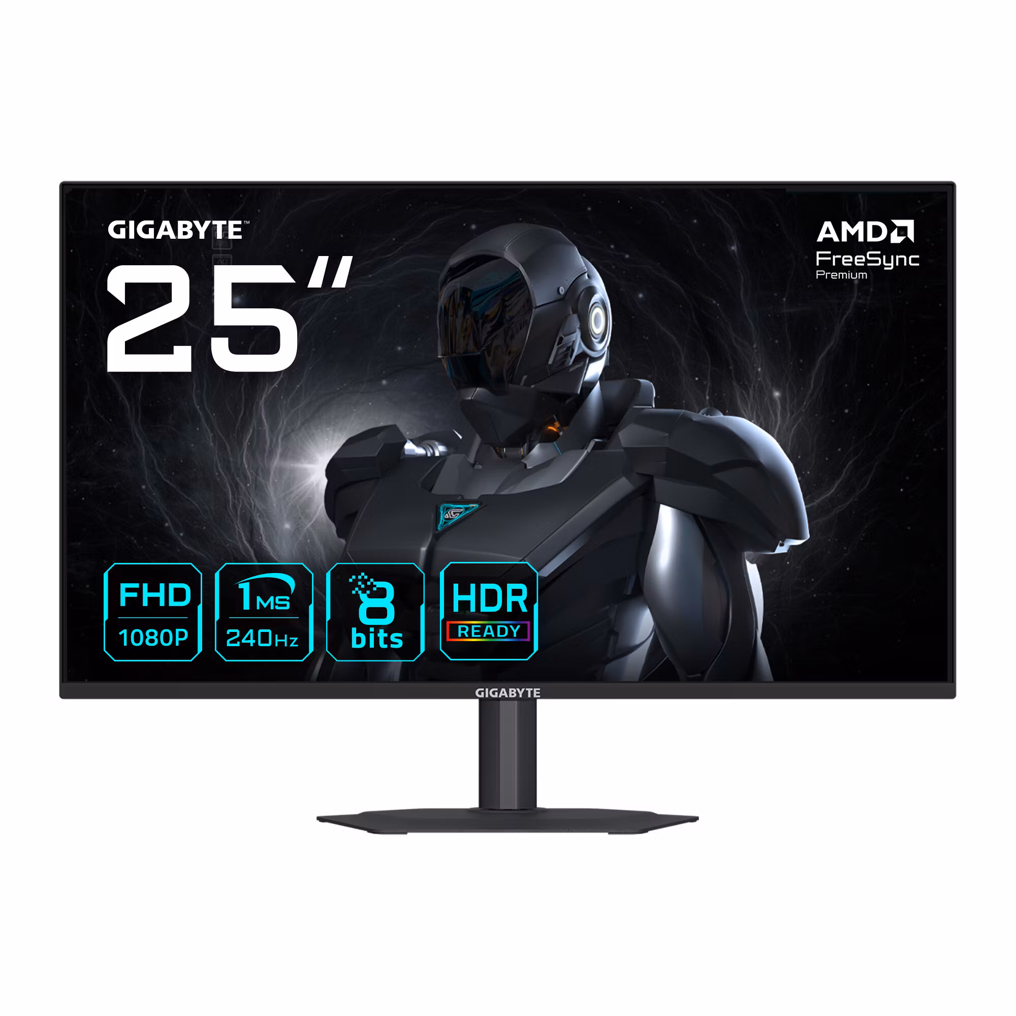 GIGABYTE G25F2A 25" FHD Gaming Monitor - 1920 x 1080, 240Hz, 1ms, 300 cd/m², Display HDR 10, HDMI 2.0, Displayport 1.4