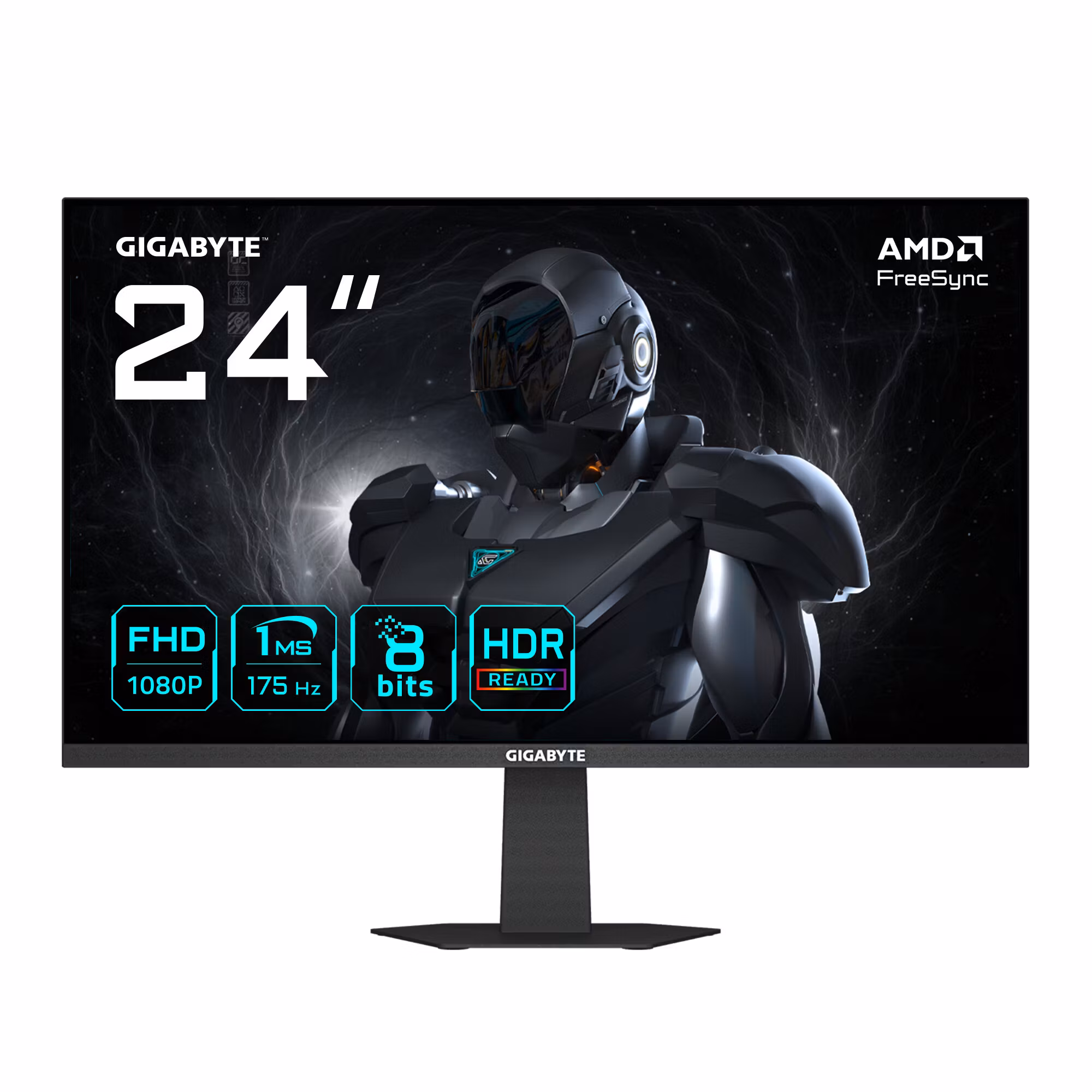 GIGABYTE GS24F14A 24” FHD Gaming-skärm - 1920 x 1080, 175Hz, 1ms, 400 cd/m², FreeSync, HDR Ready, HDMI 2.0, DisplayPort 1.4