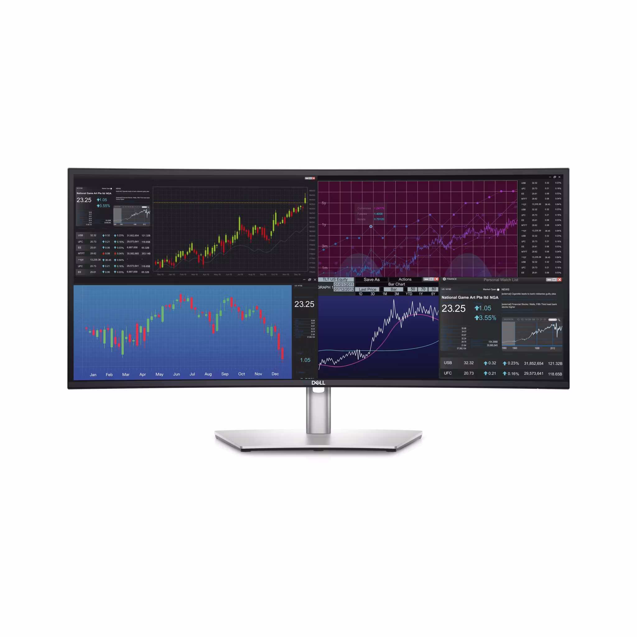 DELL UltraSharp U3423WE datorskärm 86,7 cm (34,1") 3440 x 1440 pixlar UltraWide Quad HD LCD Silver
