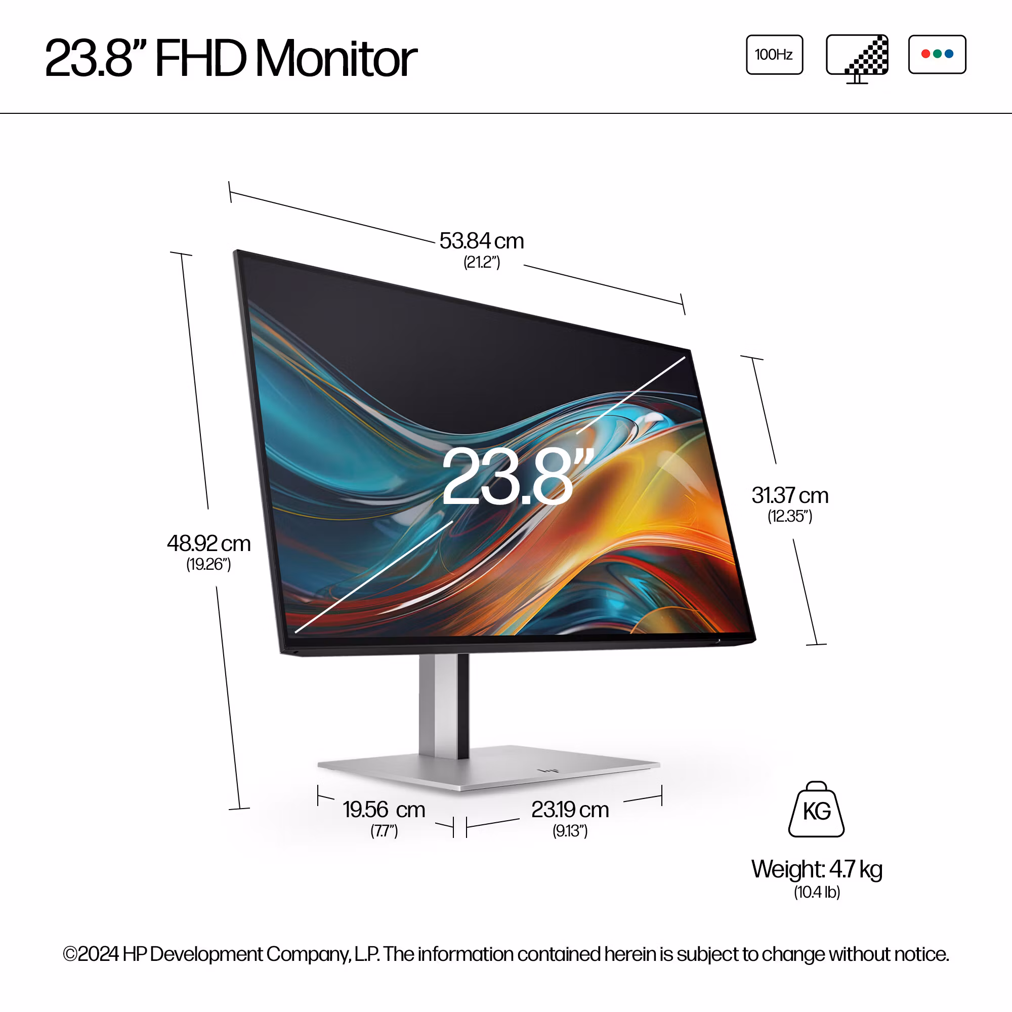 HP Series 7 Pro 23.8" FHD Monitor - 724pf