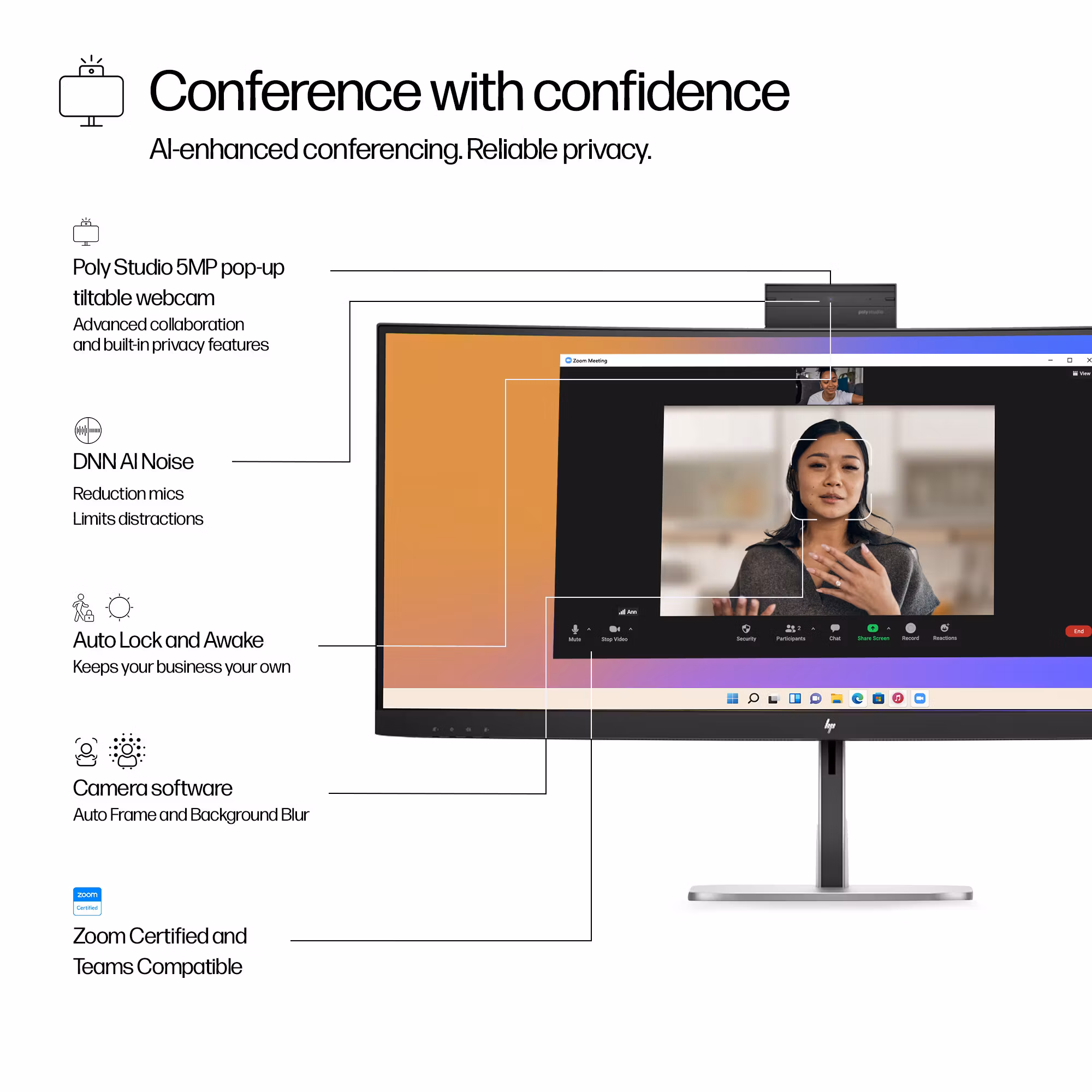 HP Series 5 Pro 34 tum WQHD USB-C konferensmonitor - 534pm PVC-fri