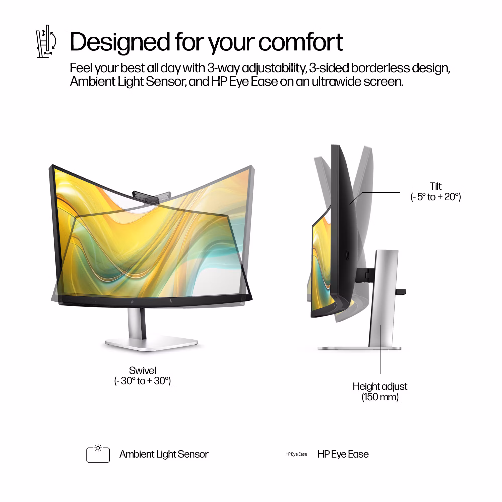 HP Series 5 Pro 34 tum WQHD USB-C konferensmonitor - 534pm PVC-fri