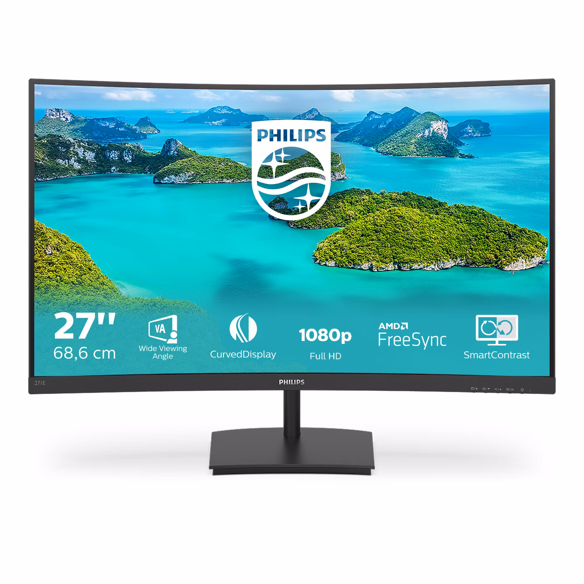 Philips E Line 271E1SCA/00 datorskärm 68,6 cm (27") 1920 x 1080 pixlar Full HD LCD Svart