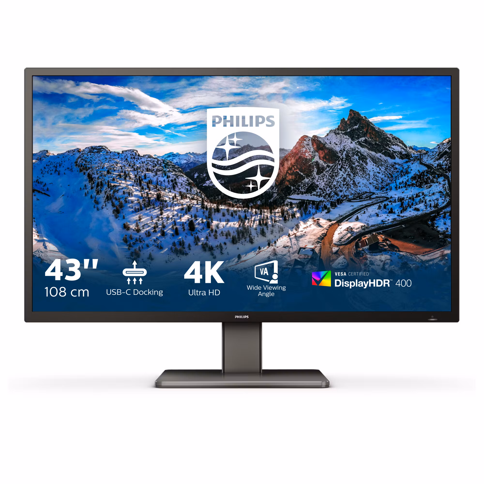 Philips P Line 439P1/00 datorskärm 108 cm (42,5") 3840 x 2160 pixlar 4K Ultra HD LCD Svart