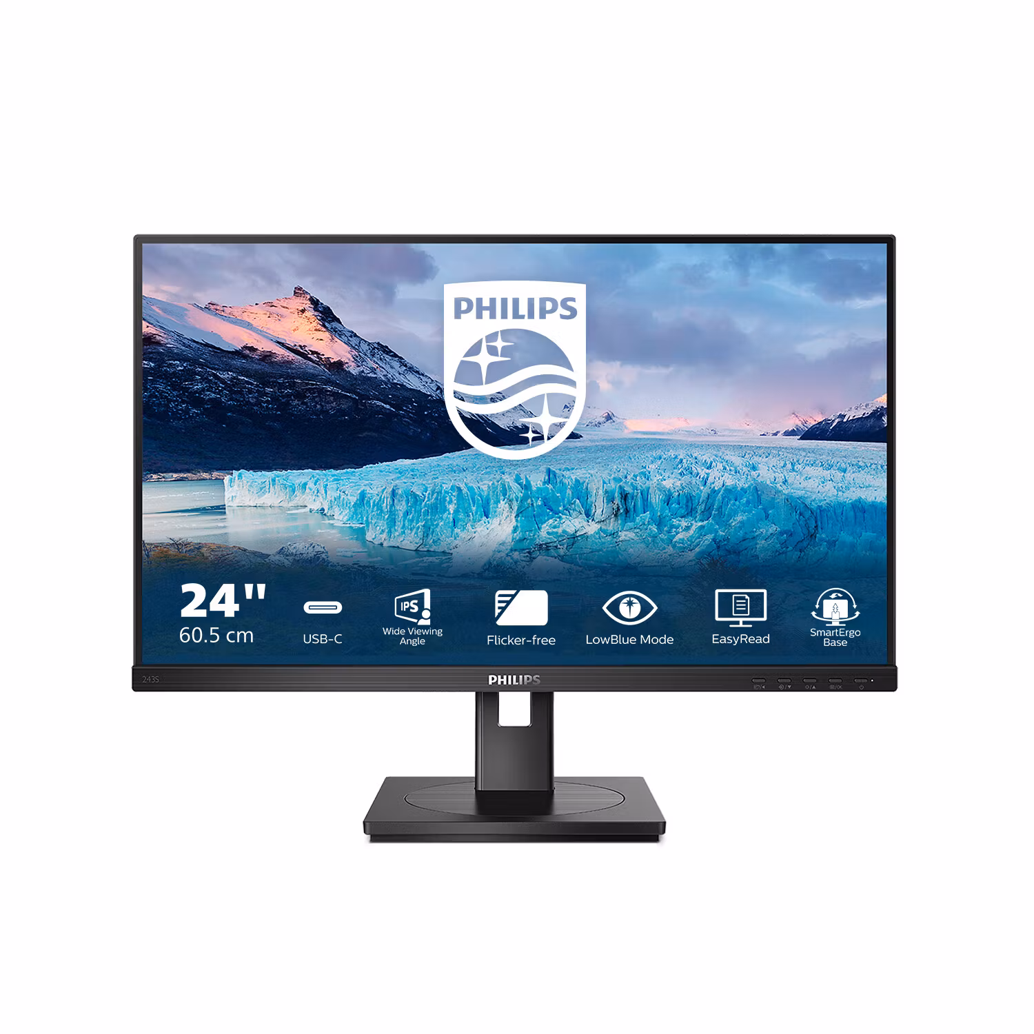Philips S Line 243S1/00 datorskärm 60,5 cm (23,8") 1920 x 1080 pixlar Full HD LCD Svart