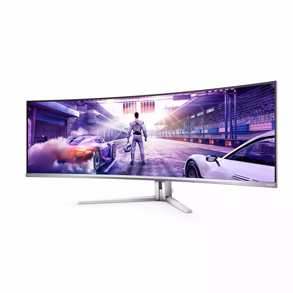 Philips Evnia 8000 49M2C8900/00 datorskärm 124,2 cm (48,9") 5120 x 1440 pixlar Dual QHD QD‑OLED Vit
