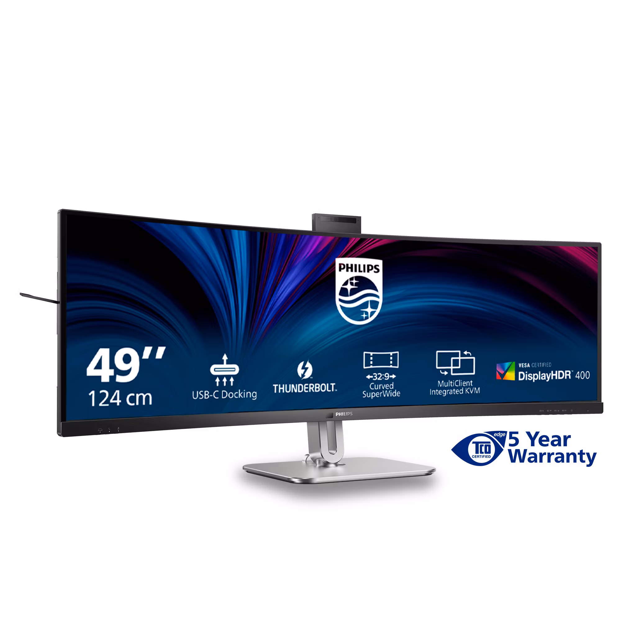 Philips 49B2U6903CH/00 datorskärm 124,5 cm (49") 5120 x 1440 pixlar Dual QHD LCD grå