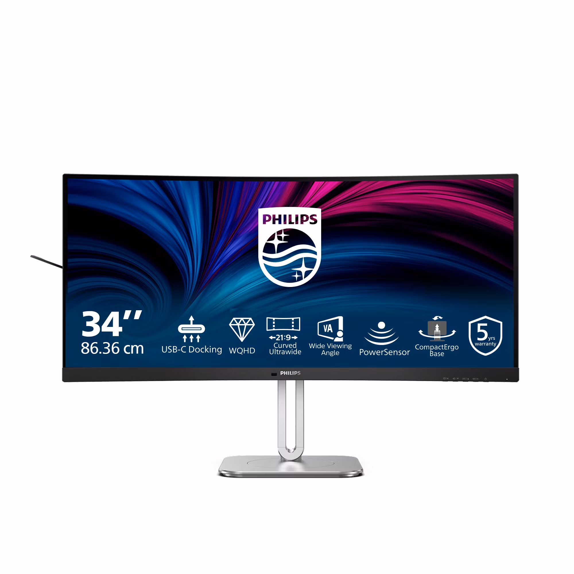 Philips 5000 series 34B2U5600C/00 datorskärm 86,4 cm (34") 3440 x 1440 pixlar Dual QHD LCD grå