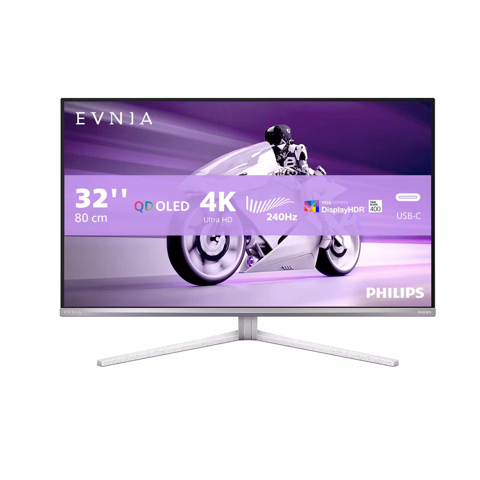 Philips Evnia 8000 32M2N8900/00 datorskärm 80 cm (31,5") 3840 x 2160 pixlar 4K Ultra HD QD-OLED Vit