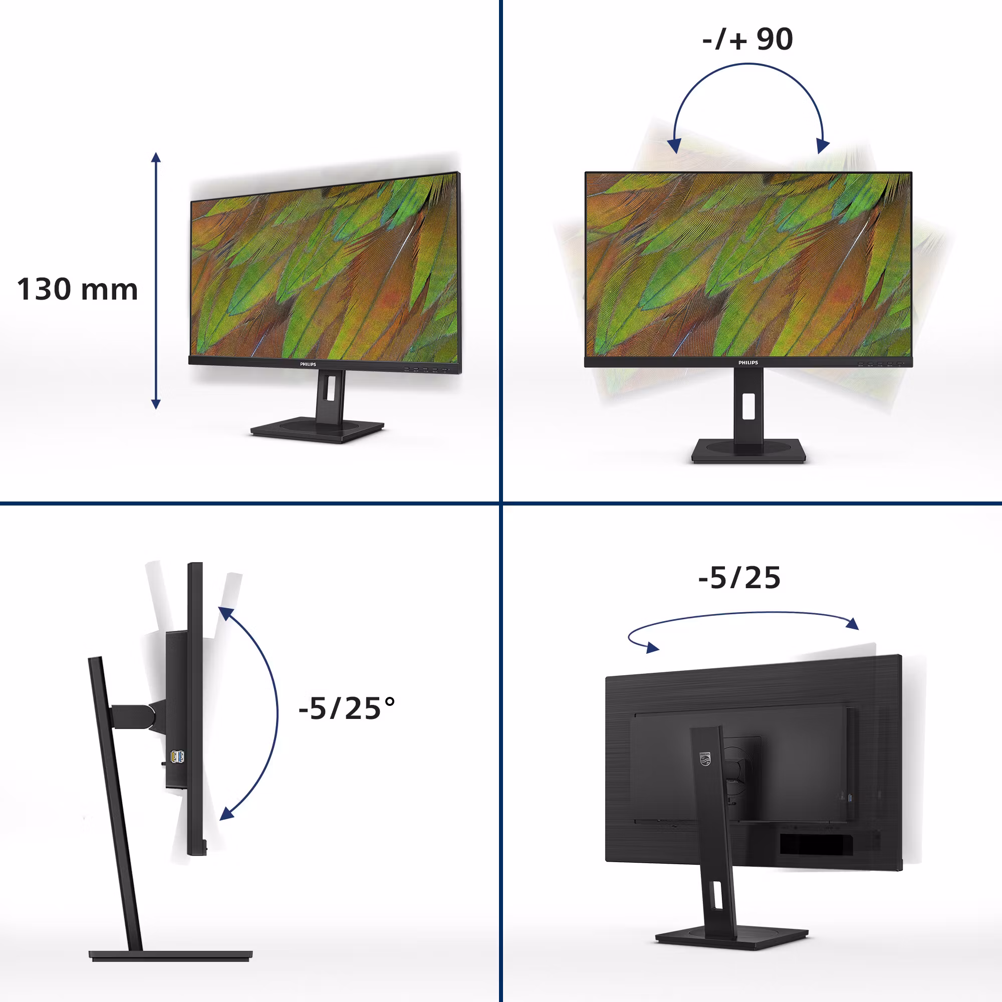 Philips 3000 series 27B1N3800/00 datorskärm 68,6 cm (27") 3840 x 2160 pixlar 4K Ultra HD LCD Svart