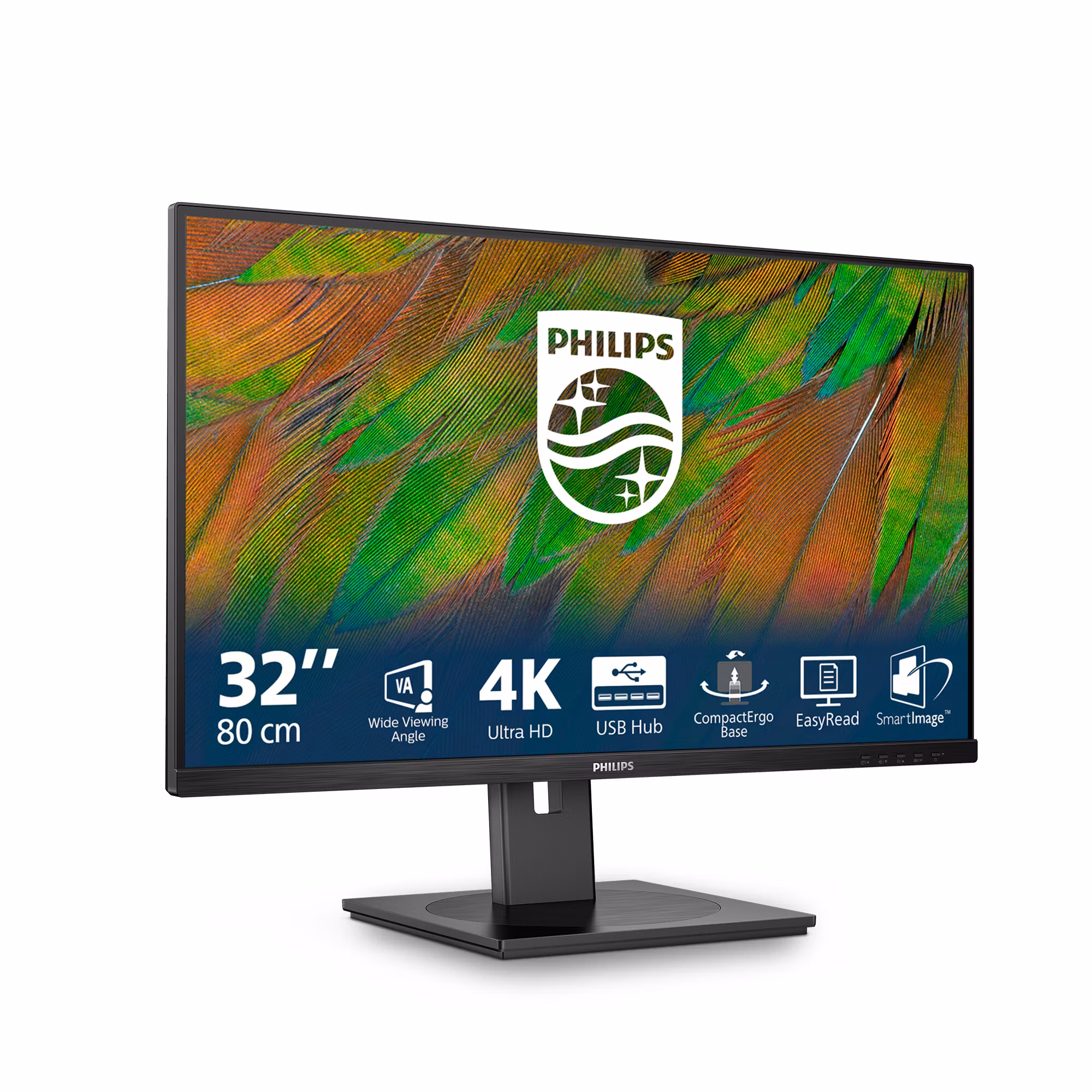 Philips 3000 series 32B1N3800/00 datorskärm 81,3 cm (32") 3840 x 2160 pixlar 4K Ultra HD LCD Svart