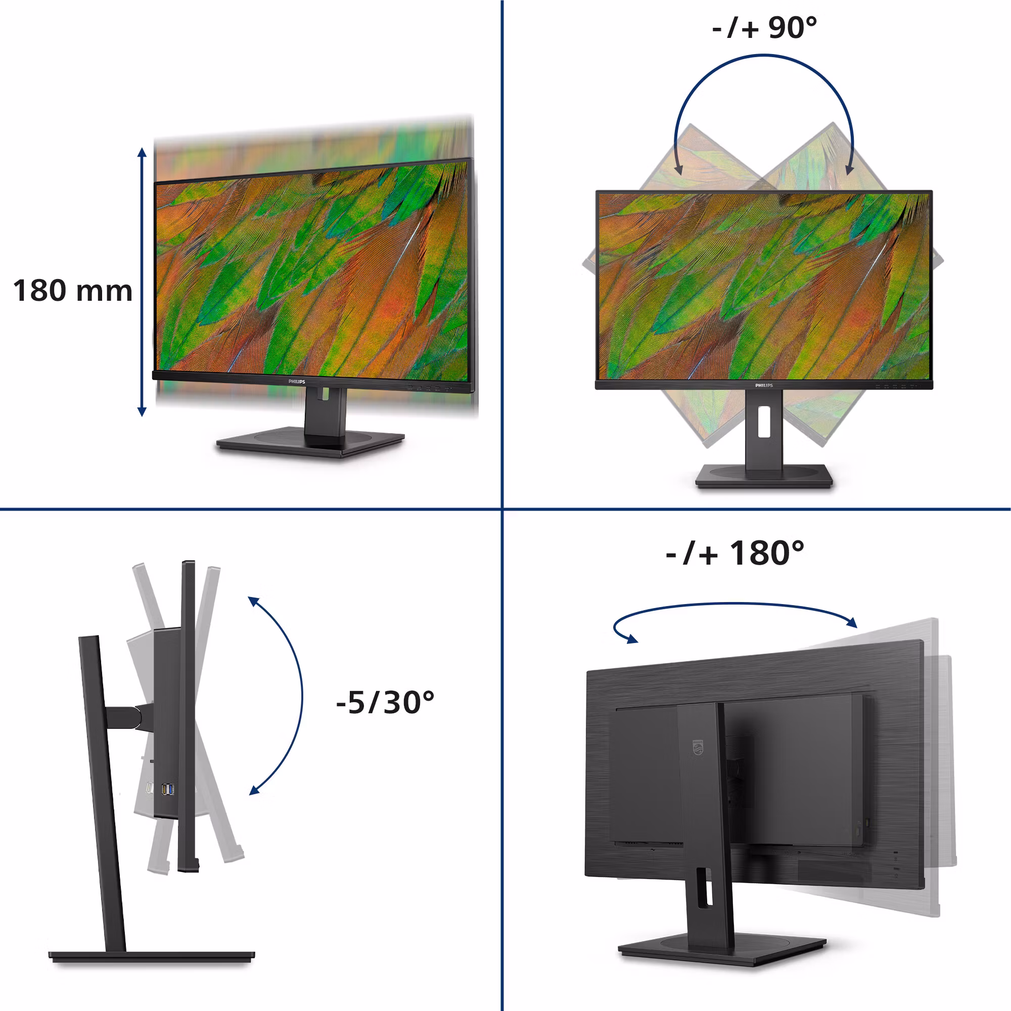 Philips 3000 series 32B1N3800/00 datorskärm 81,3 cm (32") 3840 x 2160 pixlar 4K Ultra HD LCD Svart
