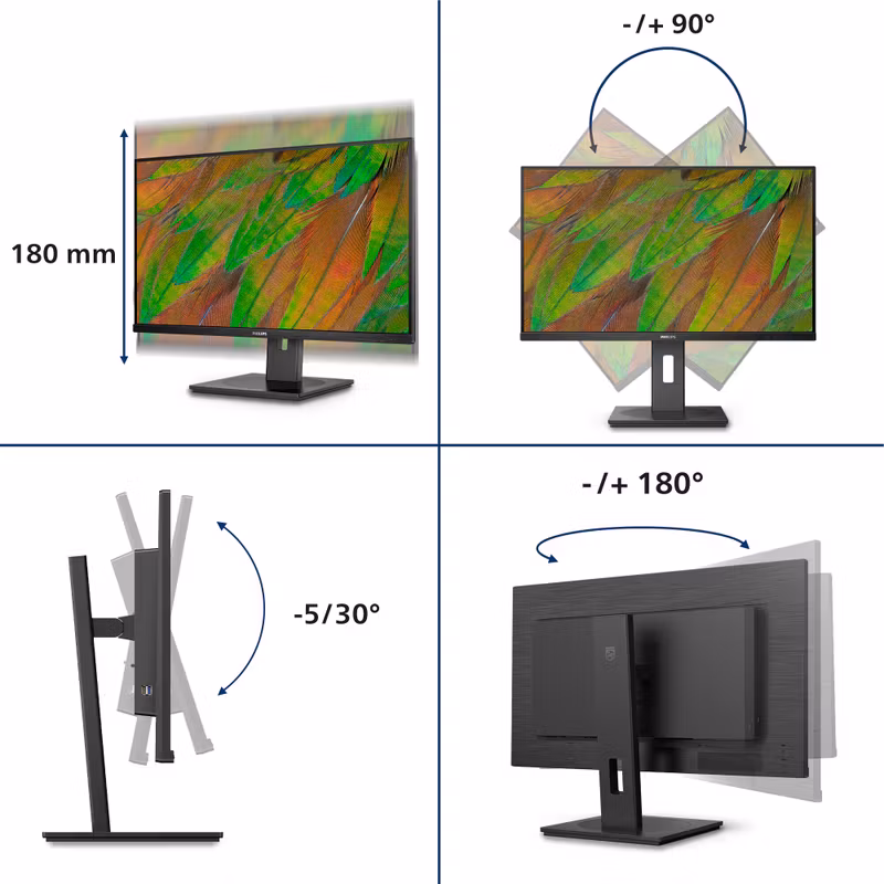 Philips 3000 series 32B1N3800/00 datorskärm 81,3 cm (32") 3840 x 2160 pixlar 4K Ultra HD LCD Svart