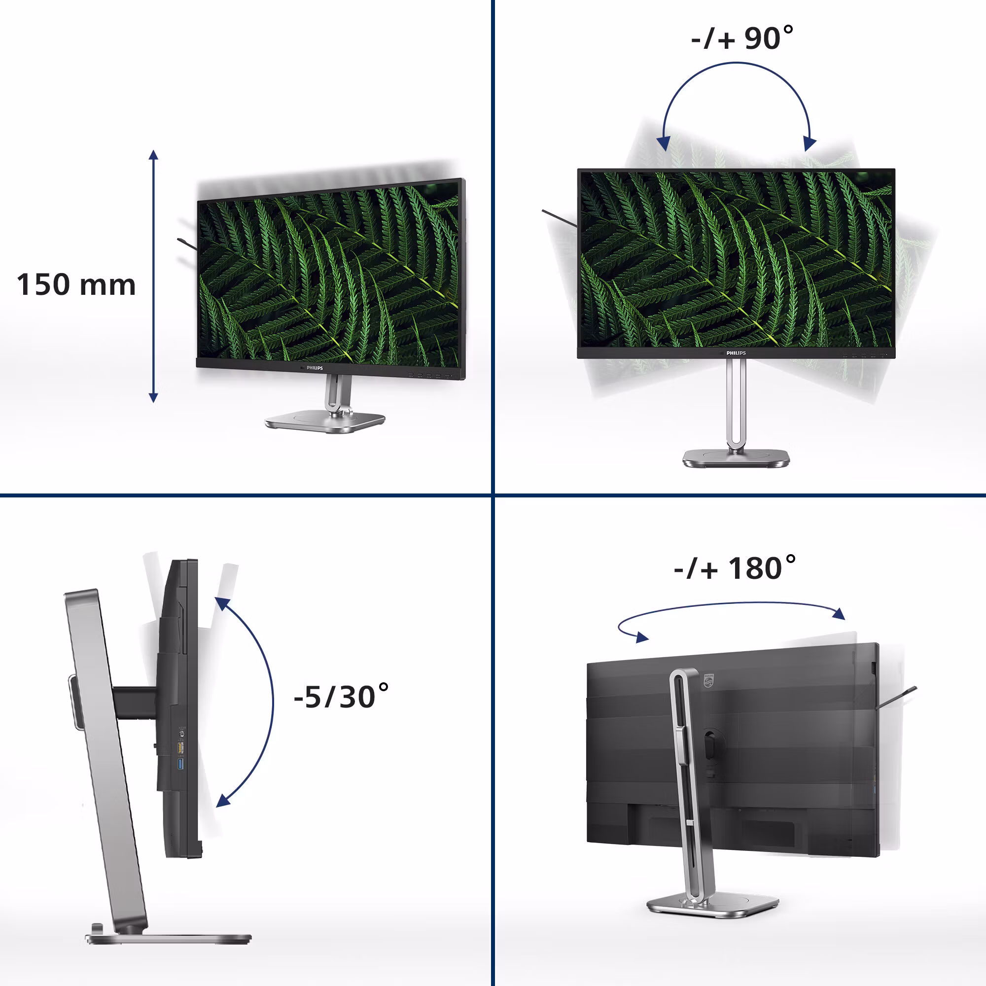 Philips 5000 series 24B2G5200/00 datorskärm 60,5 cm (23,8") 1920 x 1080 pixlar Full HD LCD Antracit