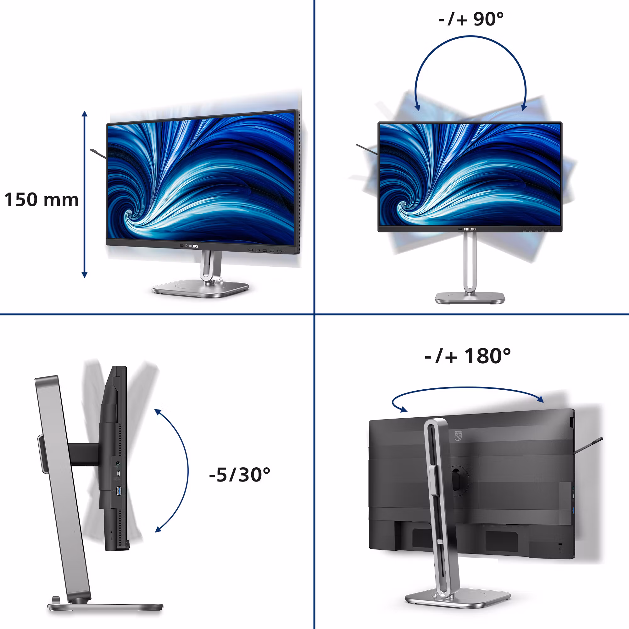 Philips 4000 series 24B2N4200/00 datorskärm 60,5 cm (23,8") 1920 x 1080 pixlar Full HD LCD grå
