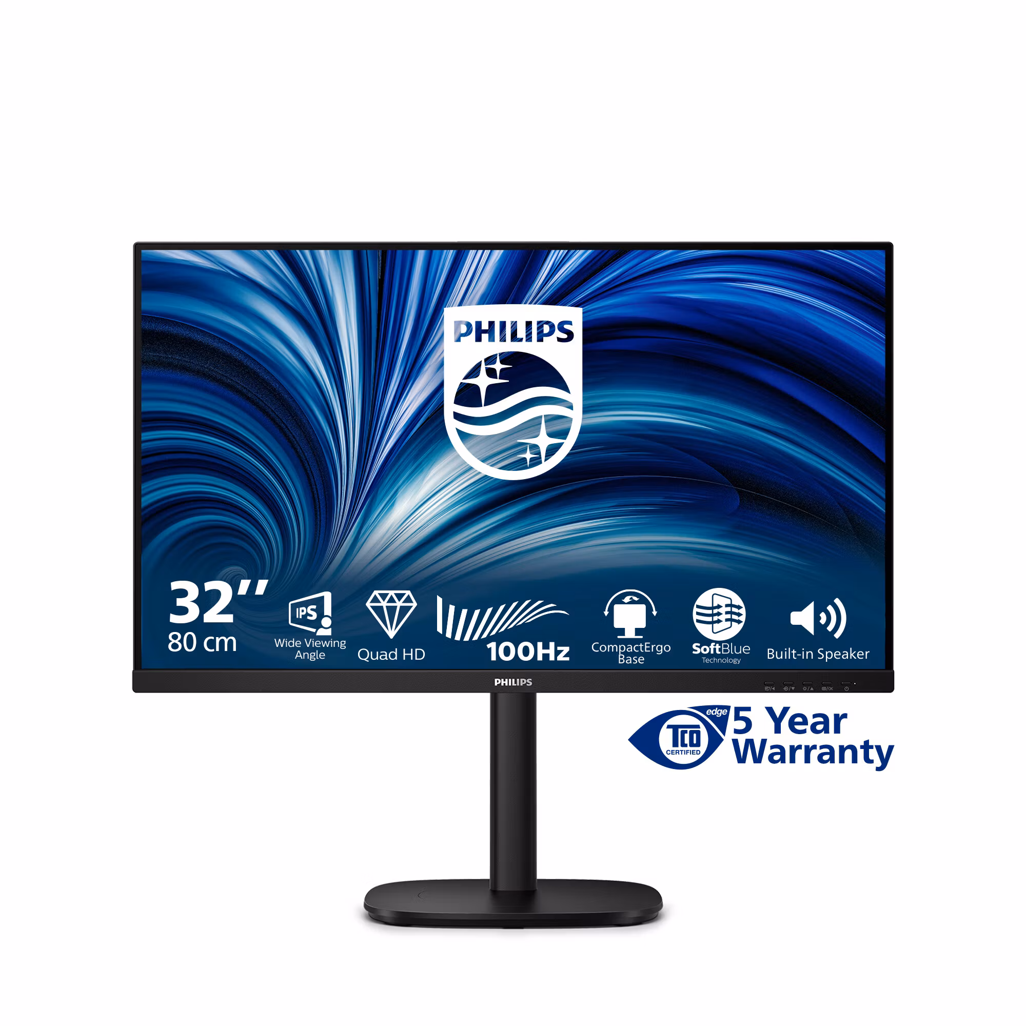 Philips 3000 series 32B2N3500/00 datorskärm 80 cm (31,5") 2560 x 1440 pixlar Quad HD LCD Svart