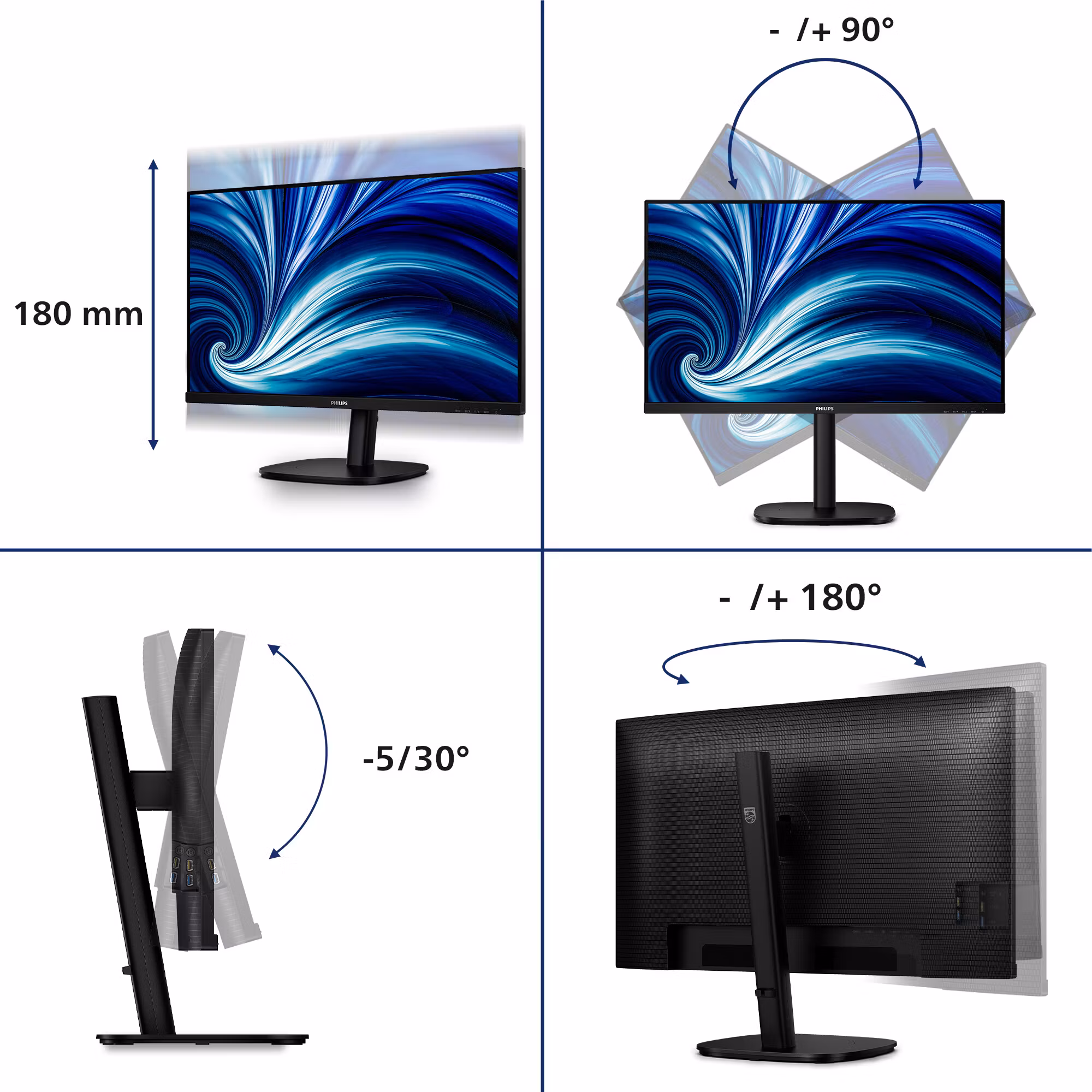 Philips 3000 series 32B2N3500/00 datorskärm 80 cm (31,5") 2560 x 1440 pixlar Quad HD LCD Svart