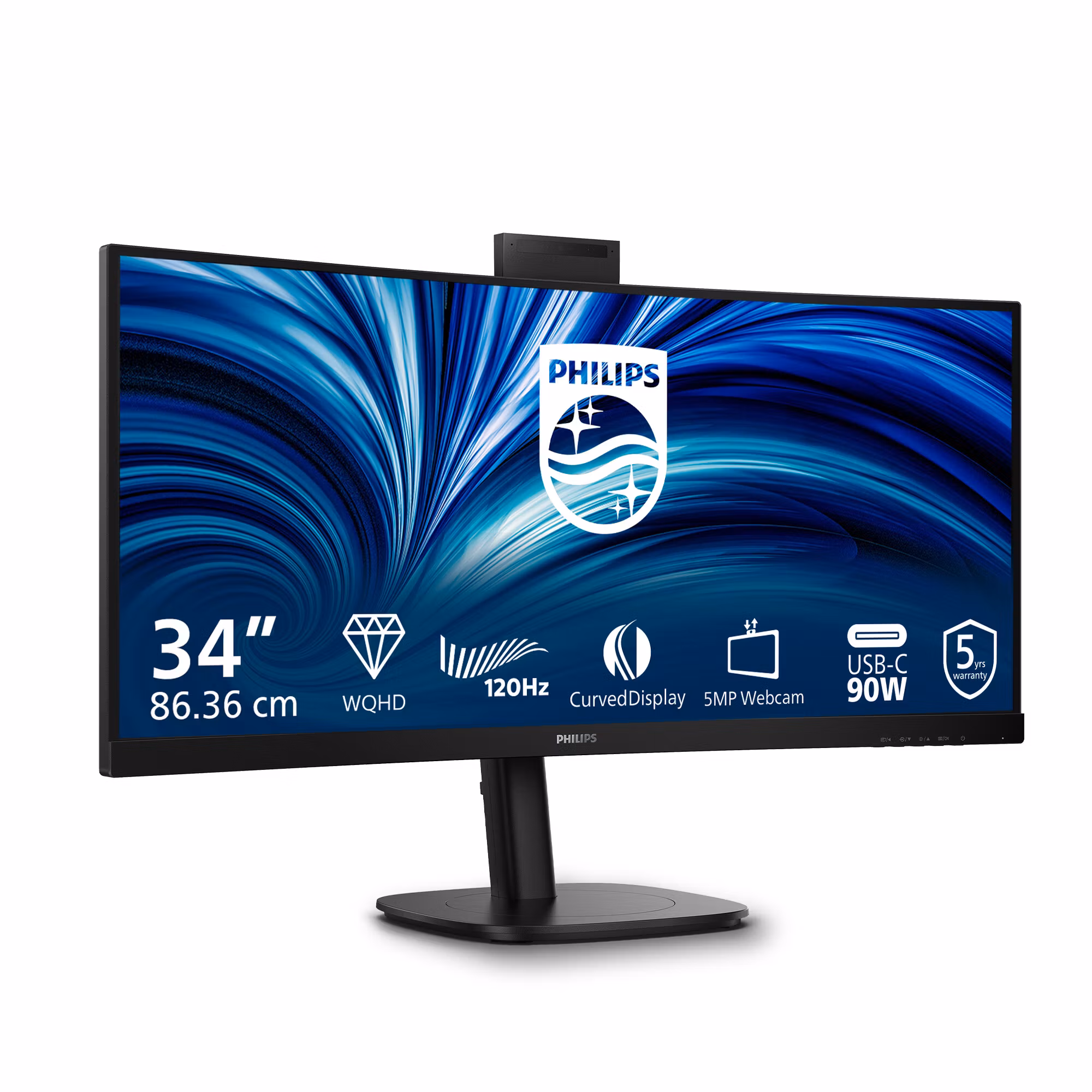 Philips 3000 series 34B2U3600CH/00 datorskärm 86,4 cm (34") 3440 x 1440 pixlar Wide Quad HD LCD Svart