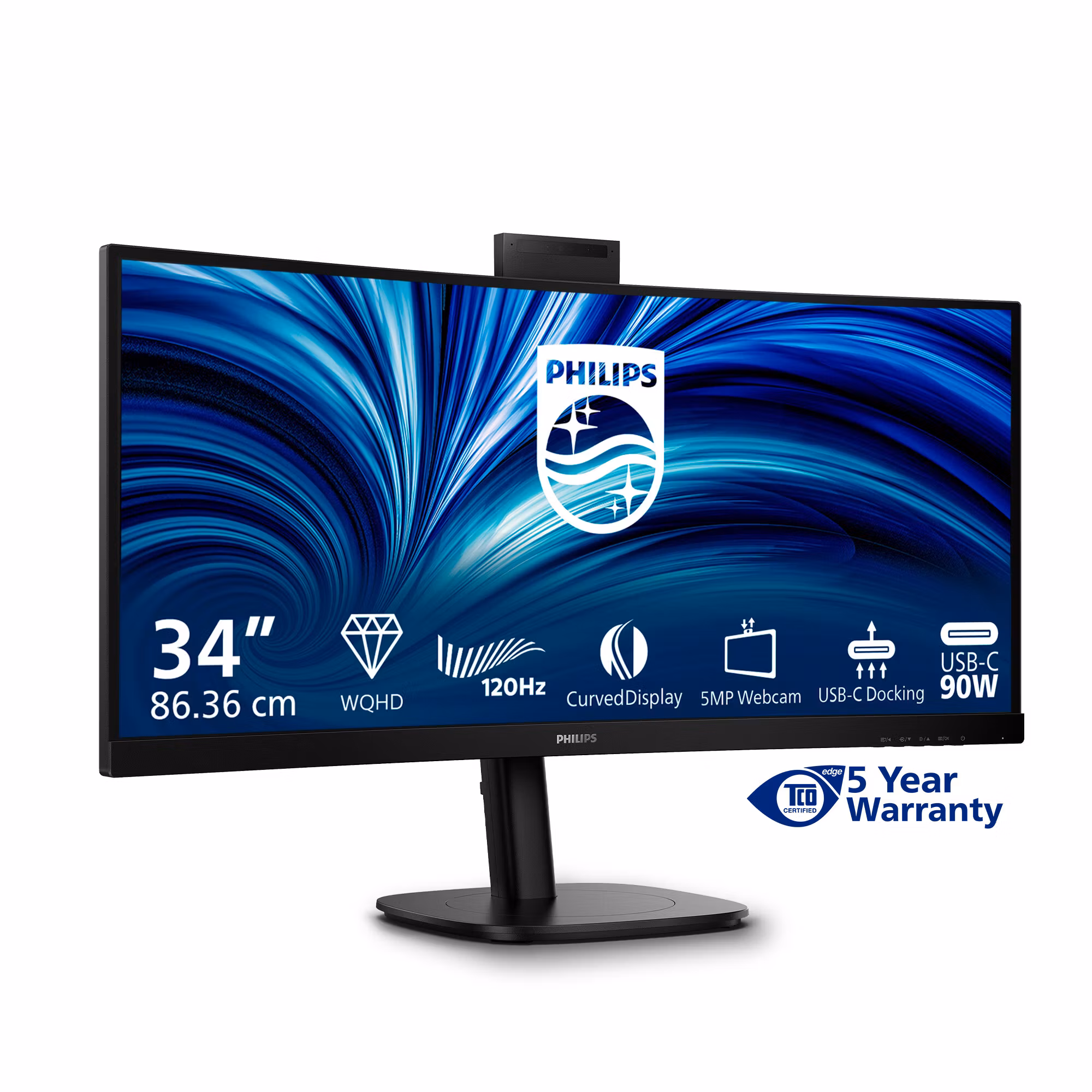 Philips 3000 series 34B2U3600CH/00 datorskärm 86,4 cm (34") 3440 x 1440 pixlar Wide Quad HD LCD Svart