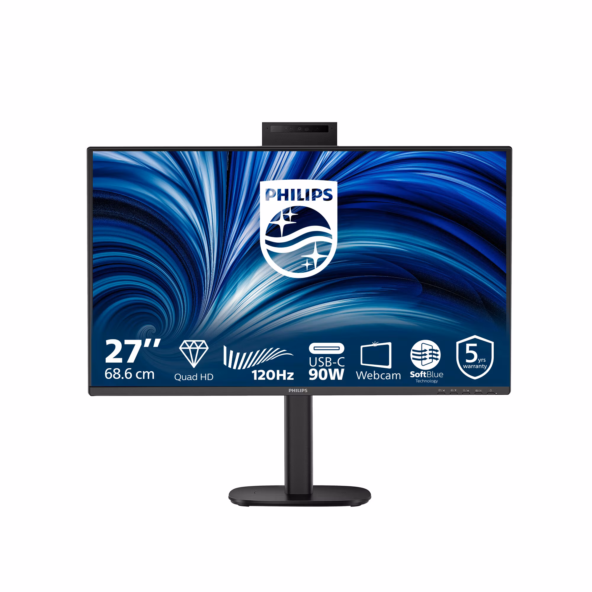 Philips 3000 series 27B2U3601H/00 datorskärm 68,6 cm (27") 2560 x 1440 pixlar Quad HD LCD Svart