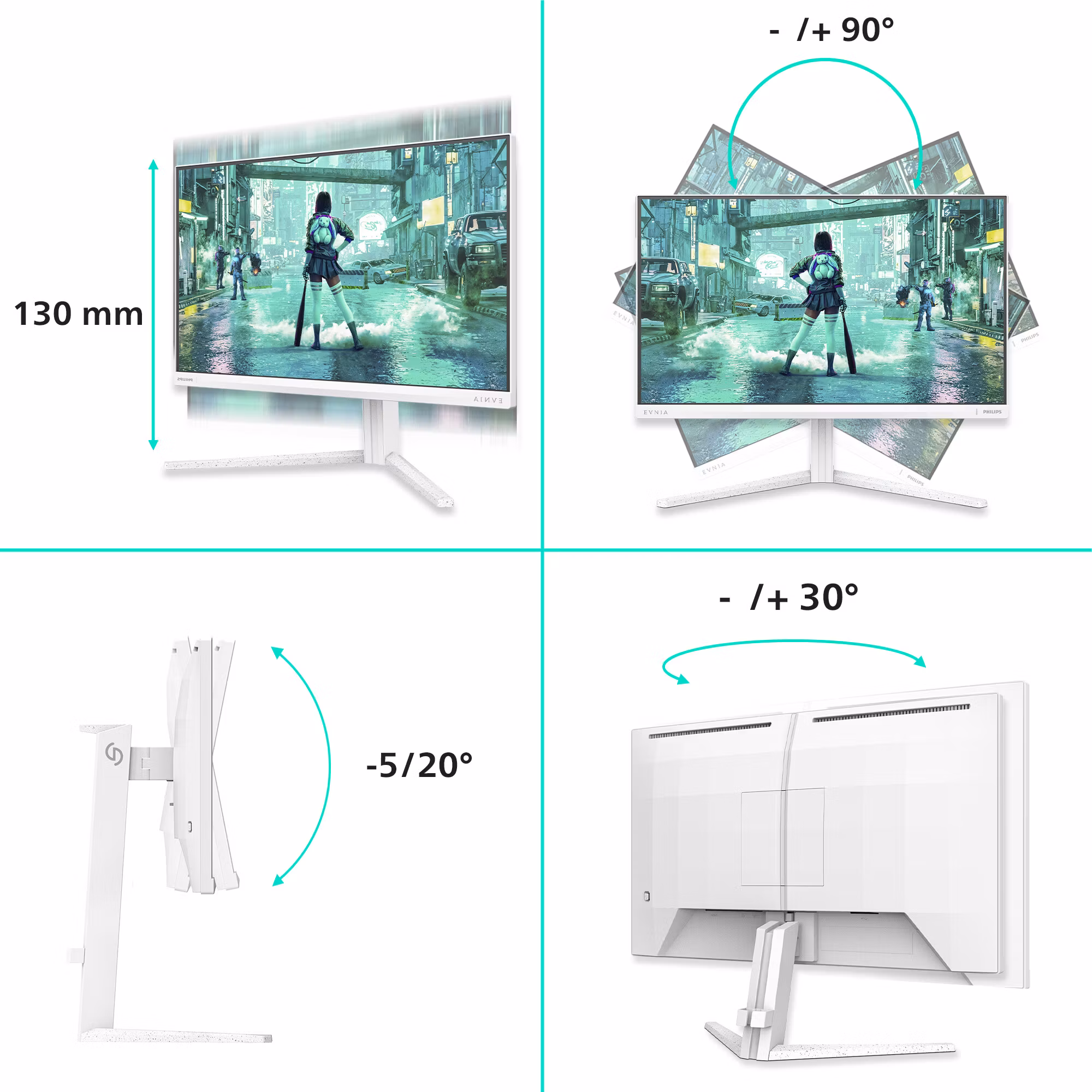 Philips Evnia 3000 24M2N3201P/00 datorskärm 60,5 cm (23,8") 1920 x 1080 pixlar Full HD LCD Vit