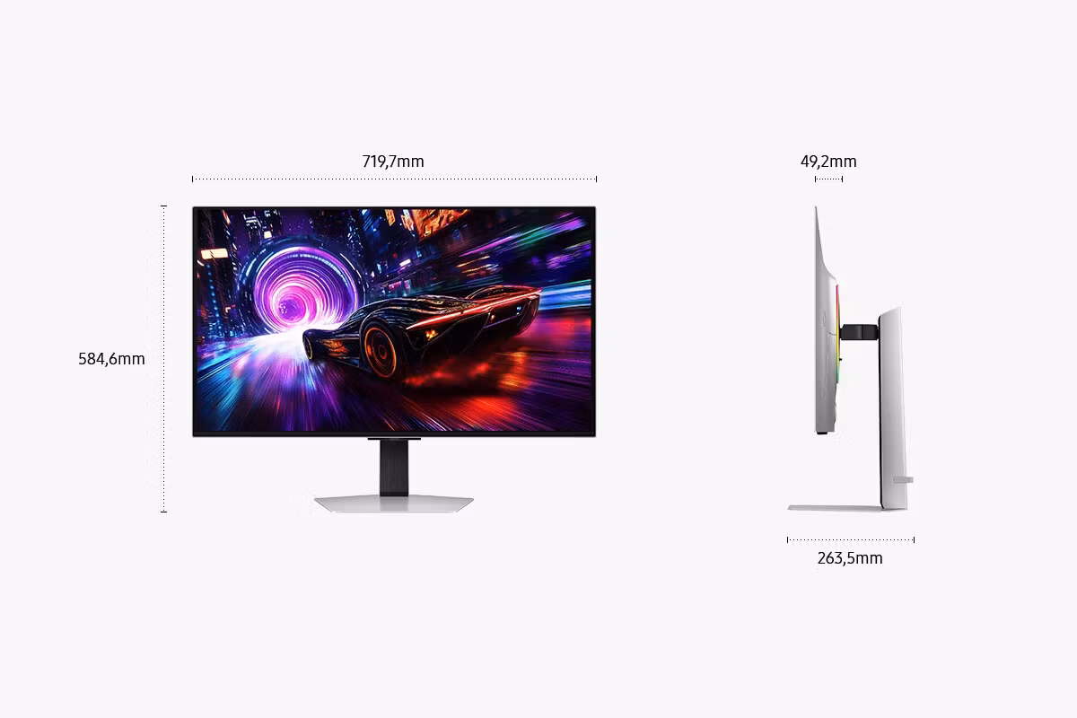 Samsung S32FG816SU datorskärm 81,3 cm (32") 3840 x 2160 pixlar 4K Ultra HD OLED Silver