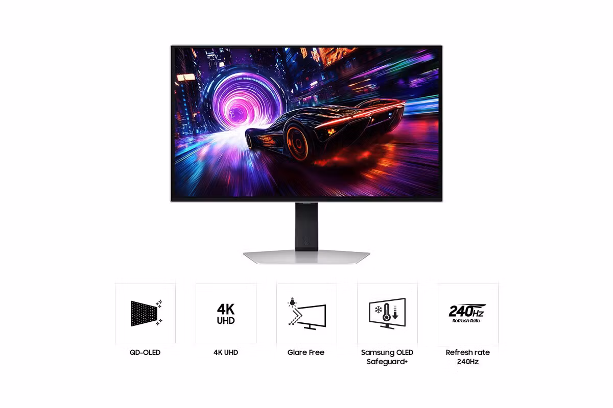 Samsung S32FG816SU datorskärm 81,3 cm (32") 3840 x 2160 pixlar 4K Ultra HD OLED Silver
