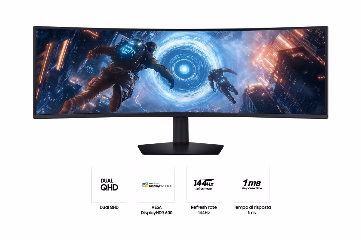 Samsung S49FG912EU datorskärm 124,5 cm (49") 5120 x 1440 pixlar Dual QHD LCD Svart