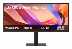 LG 34" 21:9 UltraWide WQHD (3440x1440) IPS Monitor HDR10 med sRGB 99% (Typ.), All-in-one USB-C-anslutning