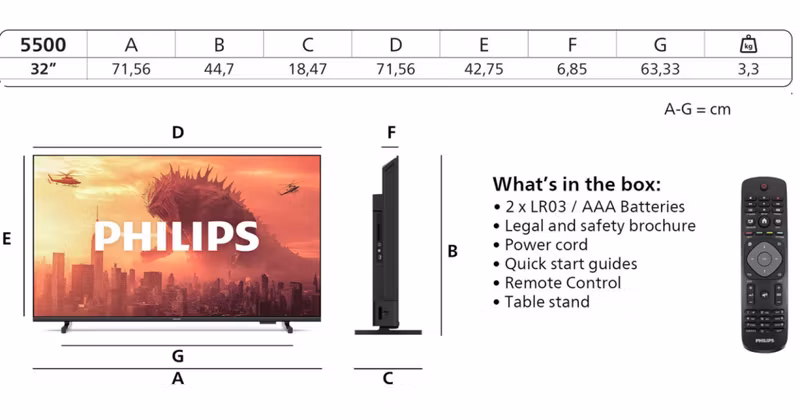 Philips 32PHS5500 32" LED-bakbelyst LCD TV