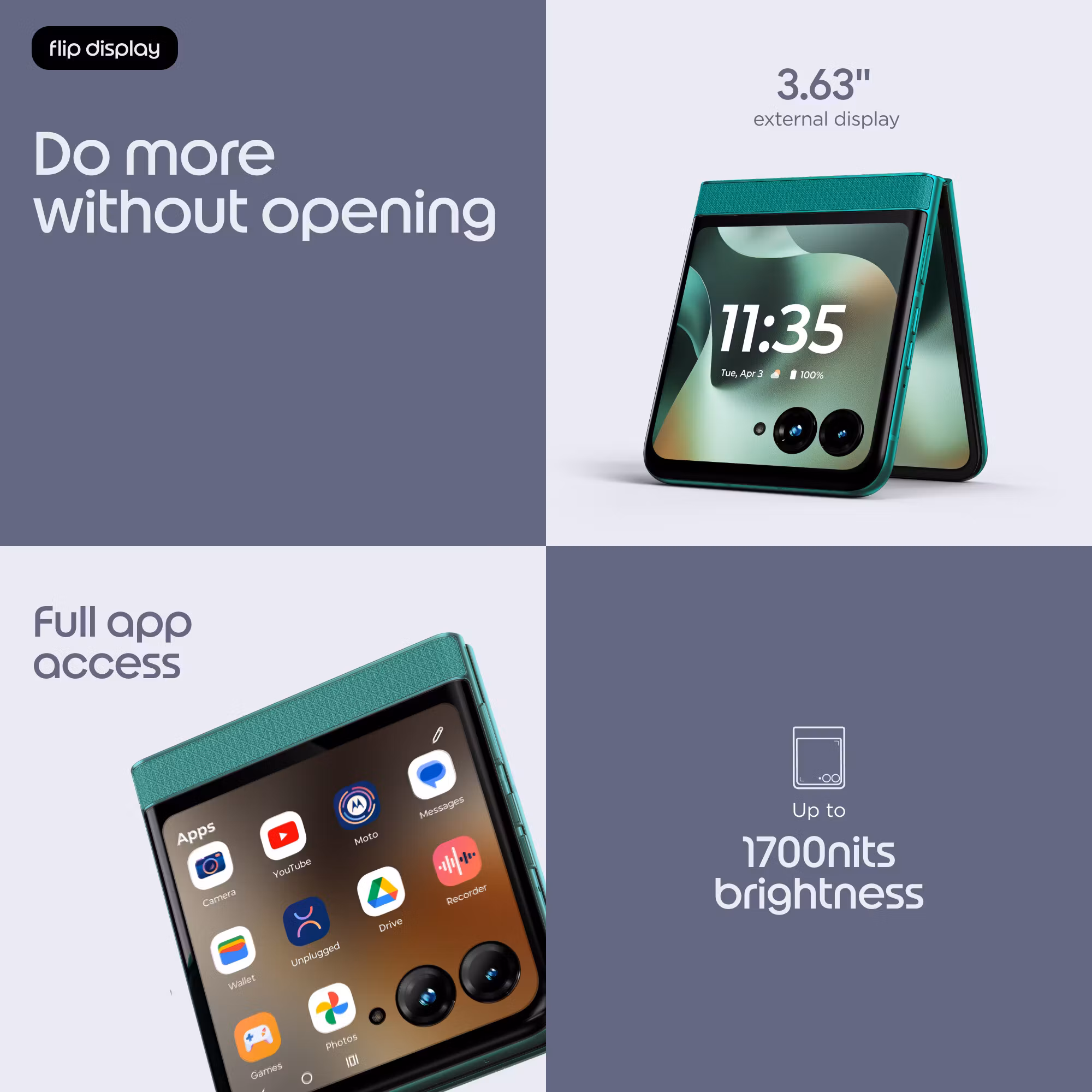 Motorola razr 70 17,5 cm (6,9") Dual SIM Android 16.0 5G USB Type-C 8 GB 256 GB 4800 mAh Dark Green