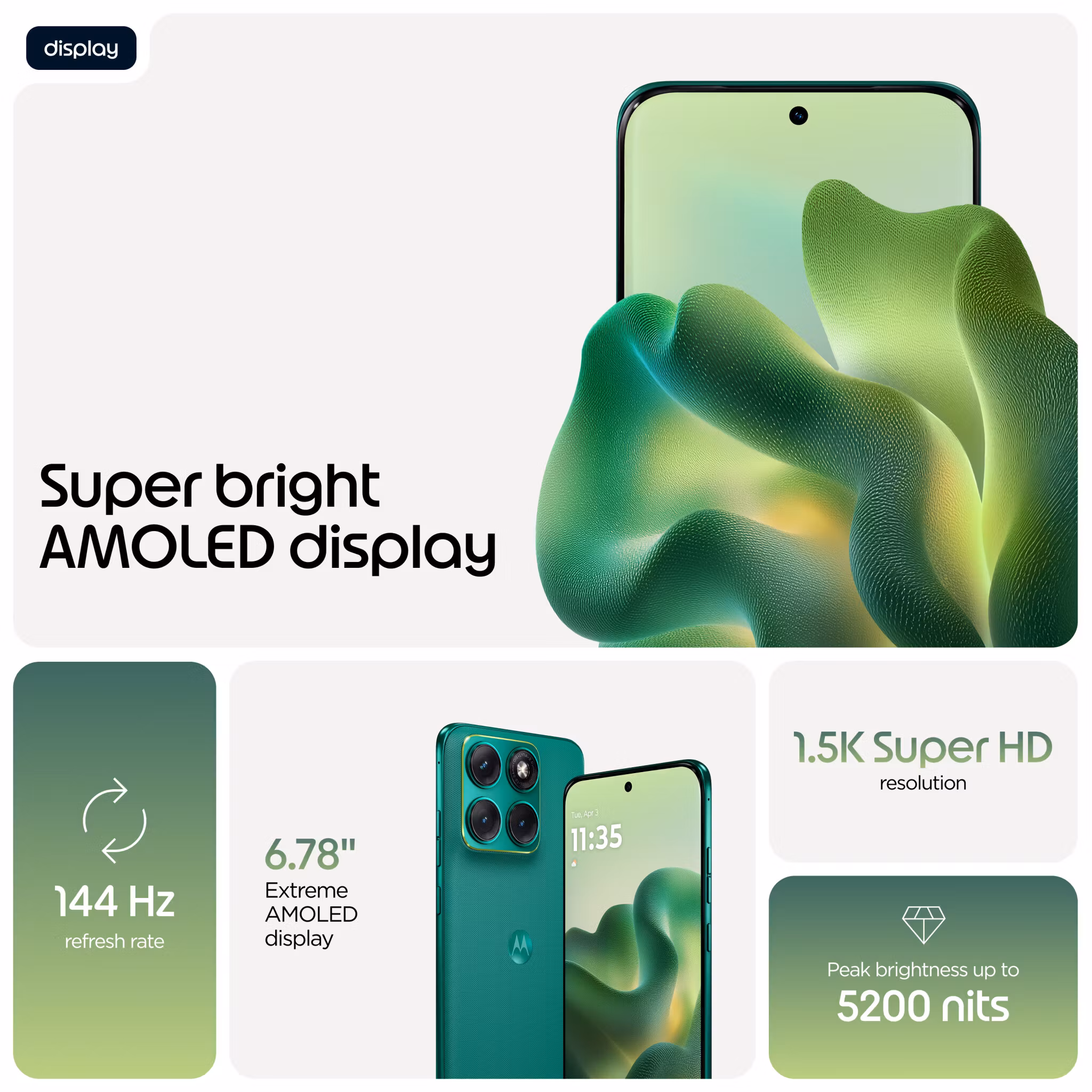 Motorola edge 70 fusion 17,2 cm (6,78") Dual SIM Android 16.0 5G USB Type-C 8 GB 256 GB 5200 mAh Grön