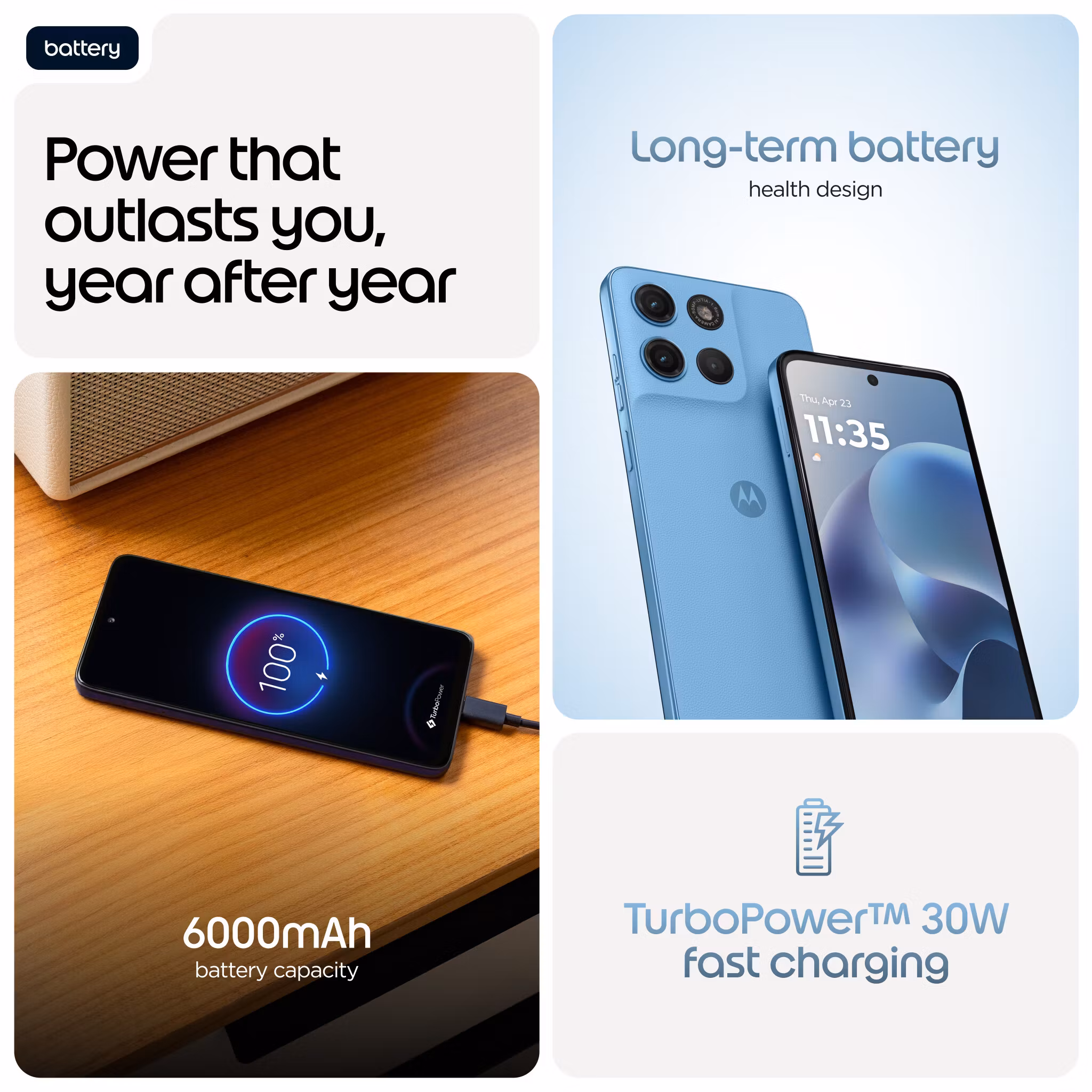 Motorola moto g17 power 17,1 cm (6,72") Hybrid Dual SIM Android 15 USB Type-C 8 GB 256 GB 6000 mAh Blå