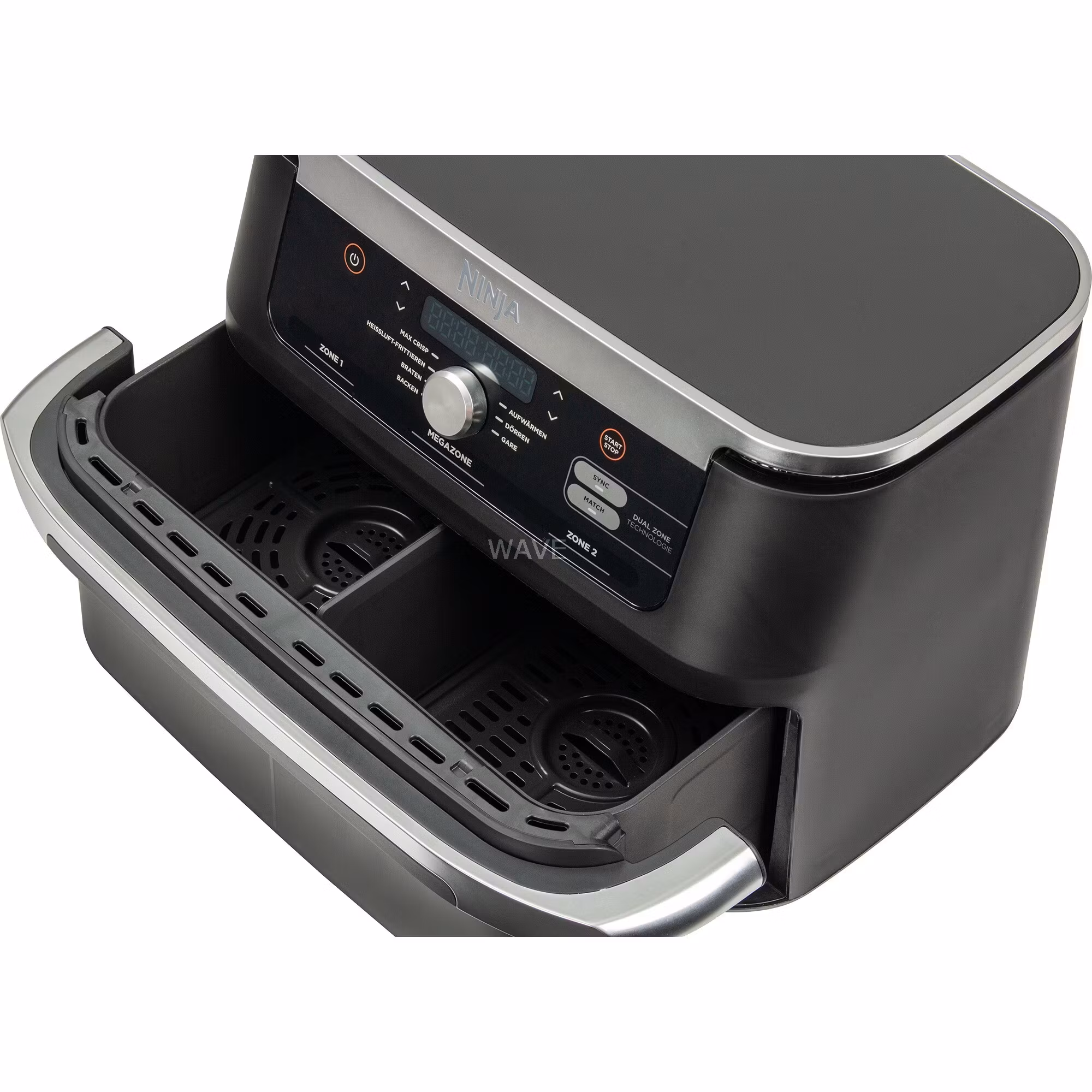 Ninja Foodi FlexDrawer varmluftsfritös AF500EU (svart/rustfritt stål, 2,470 watt, korg 10.4 liter, delbar)