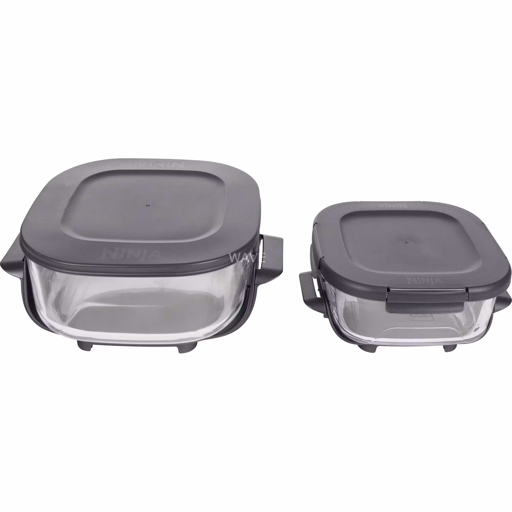 Ninja CRISPi 4‑in‑1 bärbar glas‑airfryer ”Stone” grå/transparent, 1 700 watt, 2 korgar 1,4 och 3,8 liter