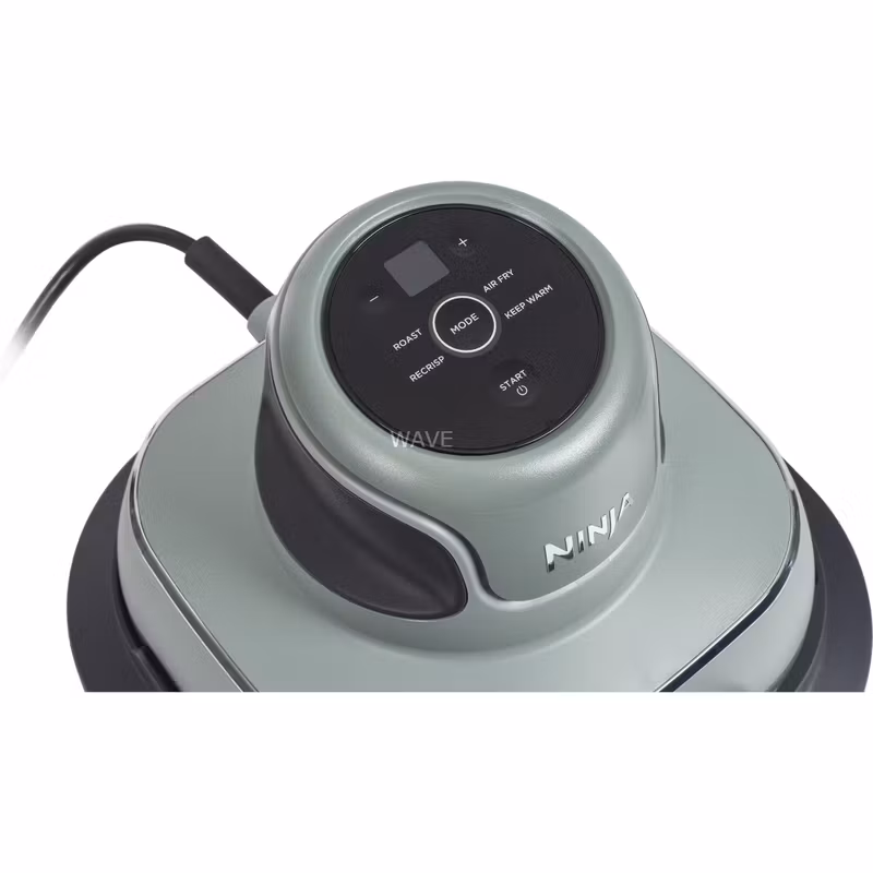 Ninja CRISPi 4‑i‑1 bärbar glas‑airfryer ”Sage” grå‑grön/transparent, 1 700 W, 2 korgar 1,4 och 3,8 liter
