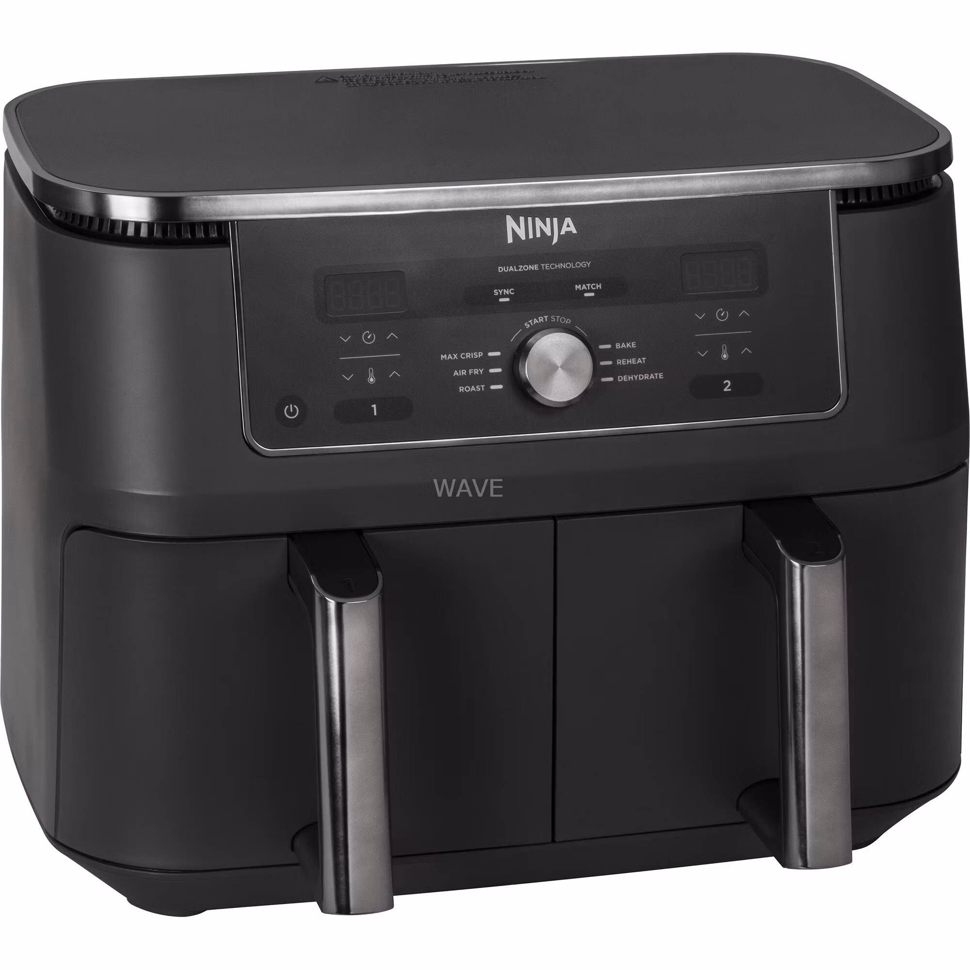 Ninja MAX 6‑i‑1 Dual Zone varmluftsfritös DZ400EU (grå, 2 470 W, 2 korgar à 4,75 liter)