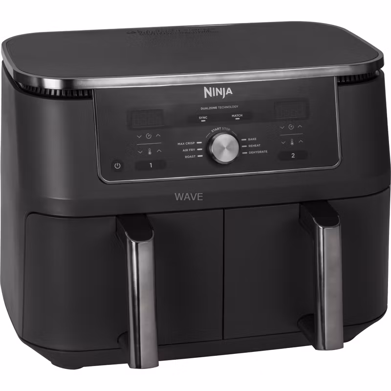 Ninja MAX 6‑i‑1 Dual Zone varmluftsfritös DZ400EU (grå, 2 470 W, 2 korgar à 4,75 liter)