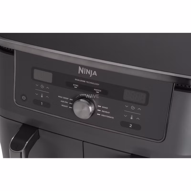 Ninja MAX 6‑i‑1 Dual Zone varmluftsfritös DZ400EU (grå, 2 470 W, 2 korgar à 4,75 liter)