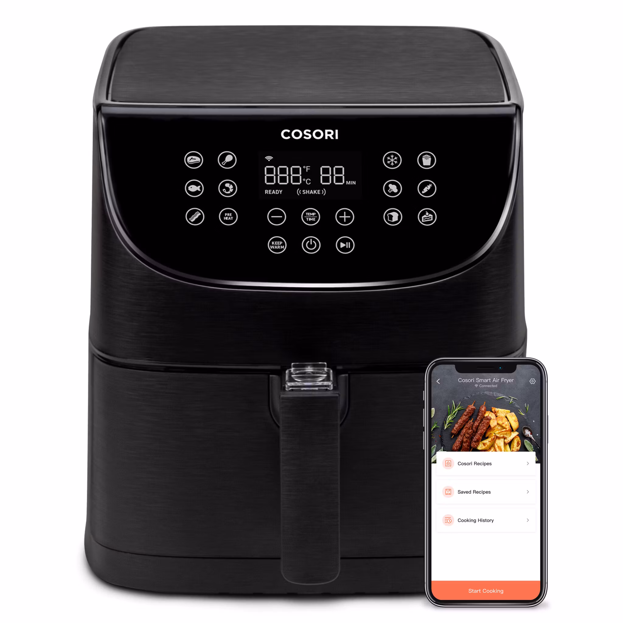 Cosori VeSync Pro Single 5,5 L Airfryer 1700 W svart