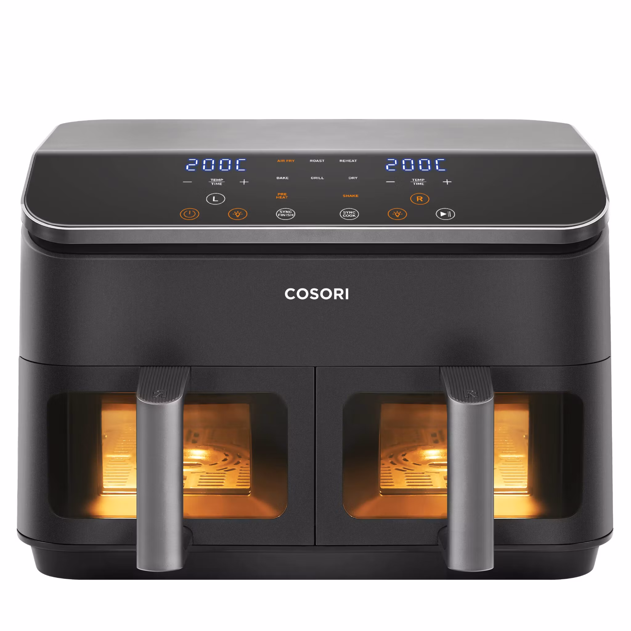 Cosori Dual Basket Chef Edition dubbel Airfryer 8,5 L fristående 1750 W Svart