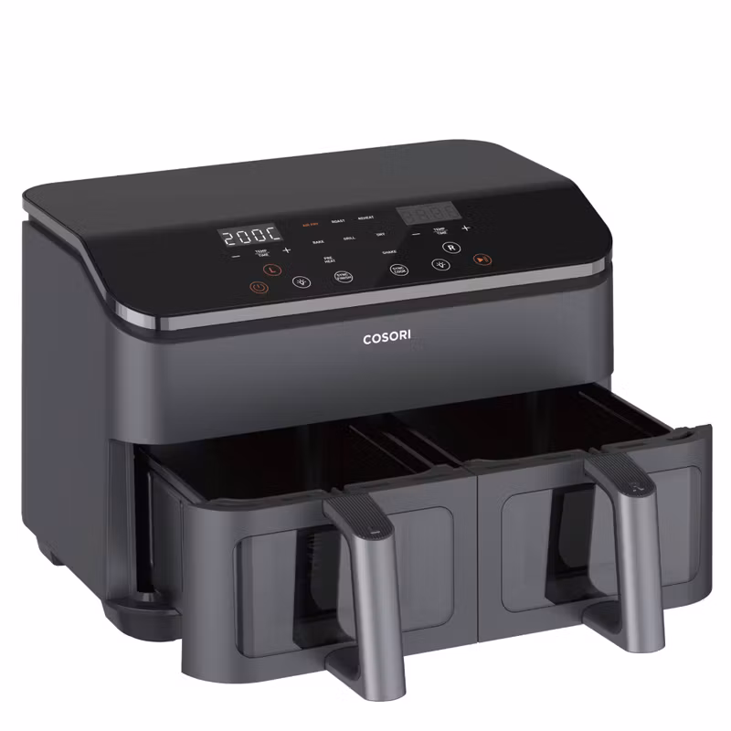 Cosori Dual Basket Chef Edition dubbel varmluftsfritös 8,5 L fristående 1750 W svart/silver