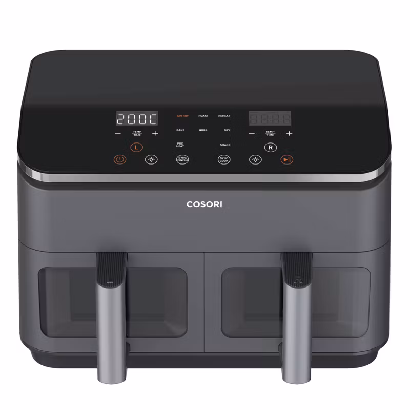 Cosori Dual Basket Chef Edition dubbel varmluftsfritös 8,5 L fristående 1750 W svart/silver