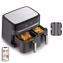 Tefal Dual Easy Fry & Grill EY905B dubbel Airfryer 8,3 L fristående 2700 W grå