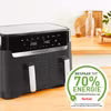 Tefal Dual Easy Fry & Grill EY905B dubbel varmluftsfritös 8,3 L fristående 2700 W grå