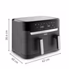 Tefal Dual Easy Fry & Grill EY905B dubbel varmluftsfritös 8,3 L fristående 2700 W grå