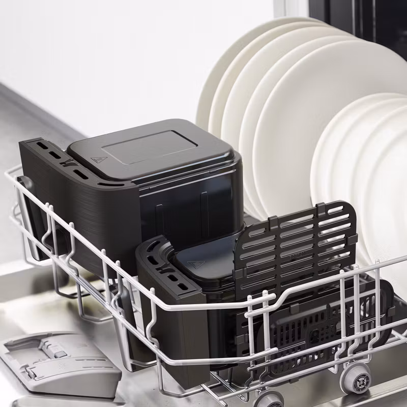 Tefal Dual Easy Fry & Grill EY905B dubbel varmluftsfritös 8,3 L fristående 2700 W grå