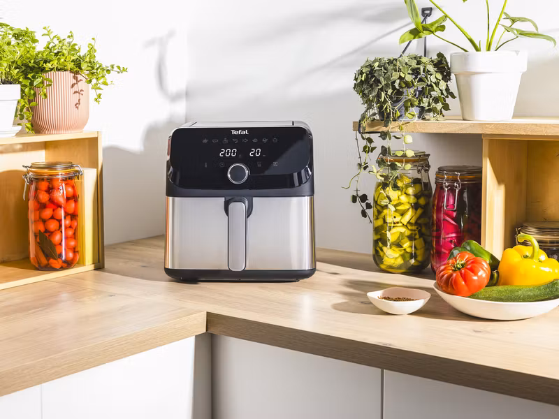 Tefal Easy Fry Mega EY855D10 varmluftsfritös 7,5 L fristående 2020 W svart, rostfritt stål