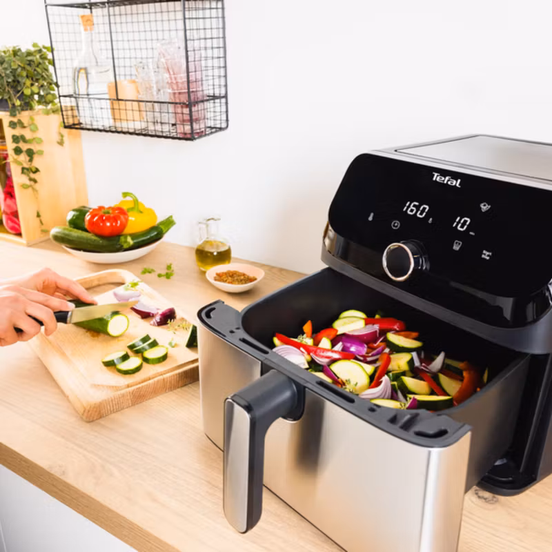 Tefal Easy Fry Mega EY855D10 varmluftsfritös 7,5 L fristående 2020 W svart, rostfritt stål